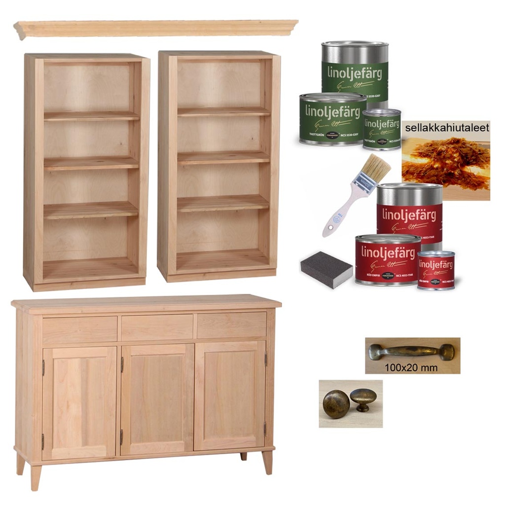 Punainen avohyllykkö 125 cm