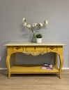Rokokoo-konsolipöytä, keltainen
