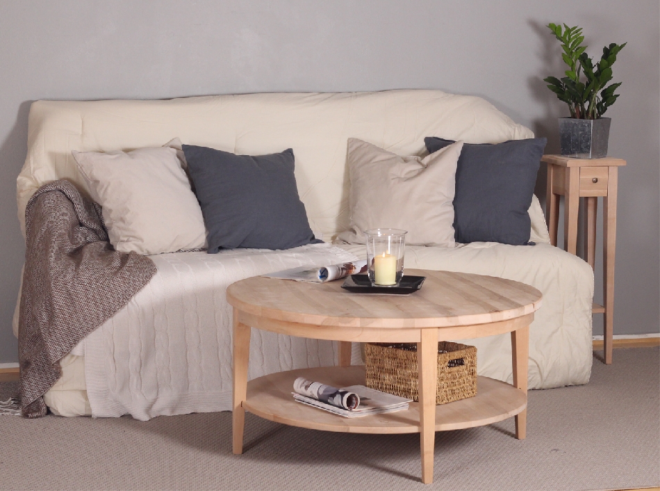 Pyöreä sohvapöytä, 100 cm, välitasolla