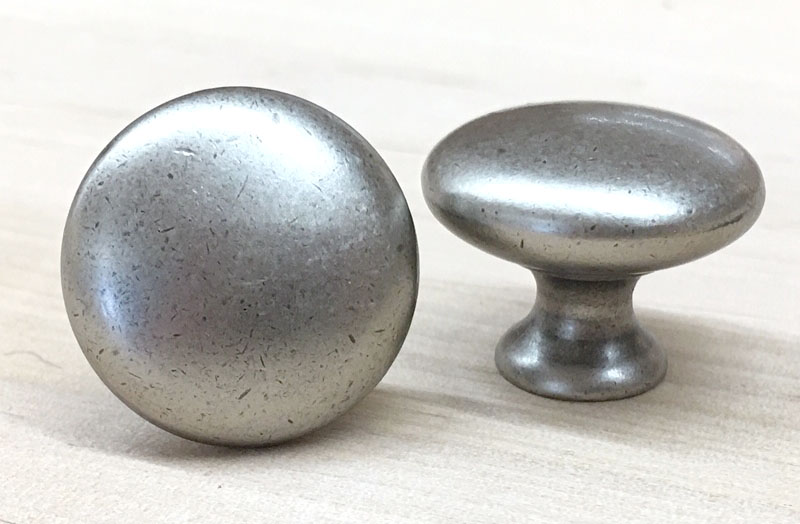 Sileä nuppi, väri: antiikkihopea, 25 mm