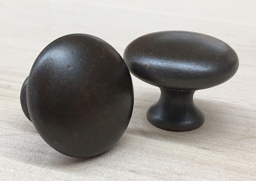 [2158] Sileä nuppi, väri: mustanruskea, 25 mm