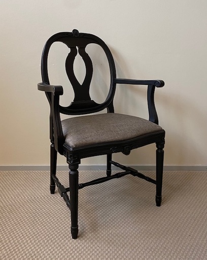 [3252] Medaljonki-tuoli käsinojilla musta