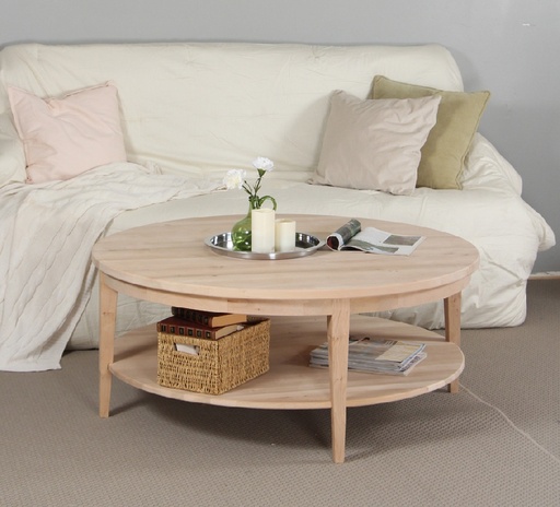 [3266] Pyöreä sohvapöytä, 120 cm, välitasolla