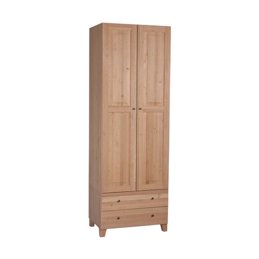 [2965] Korkea vaatekaappi, 75x52x232 cm, 2-ltk