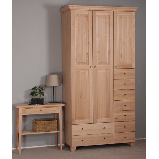 [2967] Vaatekaappi, 115x52x232 cm laatikoilla