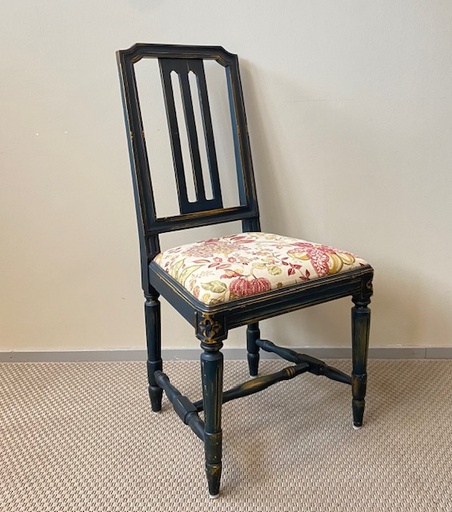 [2389] Druvan-tuoli, vanha sininen antiikkikulutus